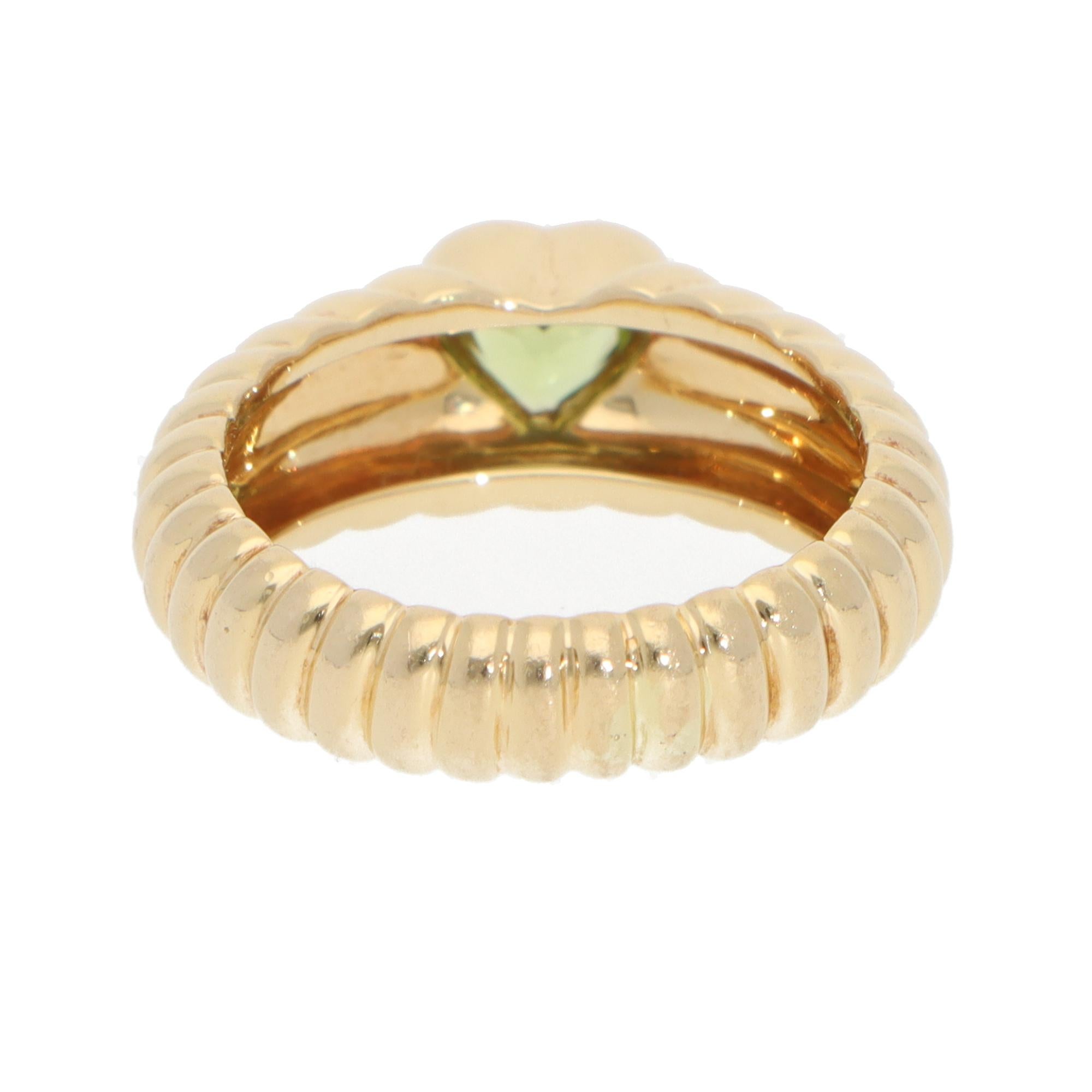 Modern Vintage Tiffany & Co. Friendship Peridot Ring in Yellow Gold