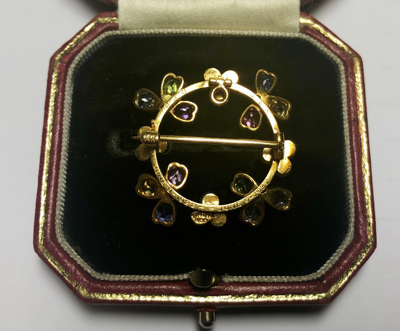 Vintage Tiffany & Co. Gem Set Pearl and Gold Pendant Brooch, circa 1937 In Good Condition For Sale In London, GB