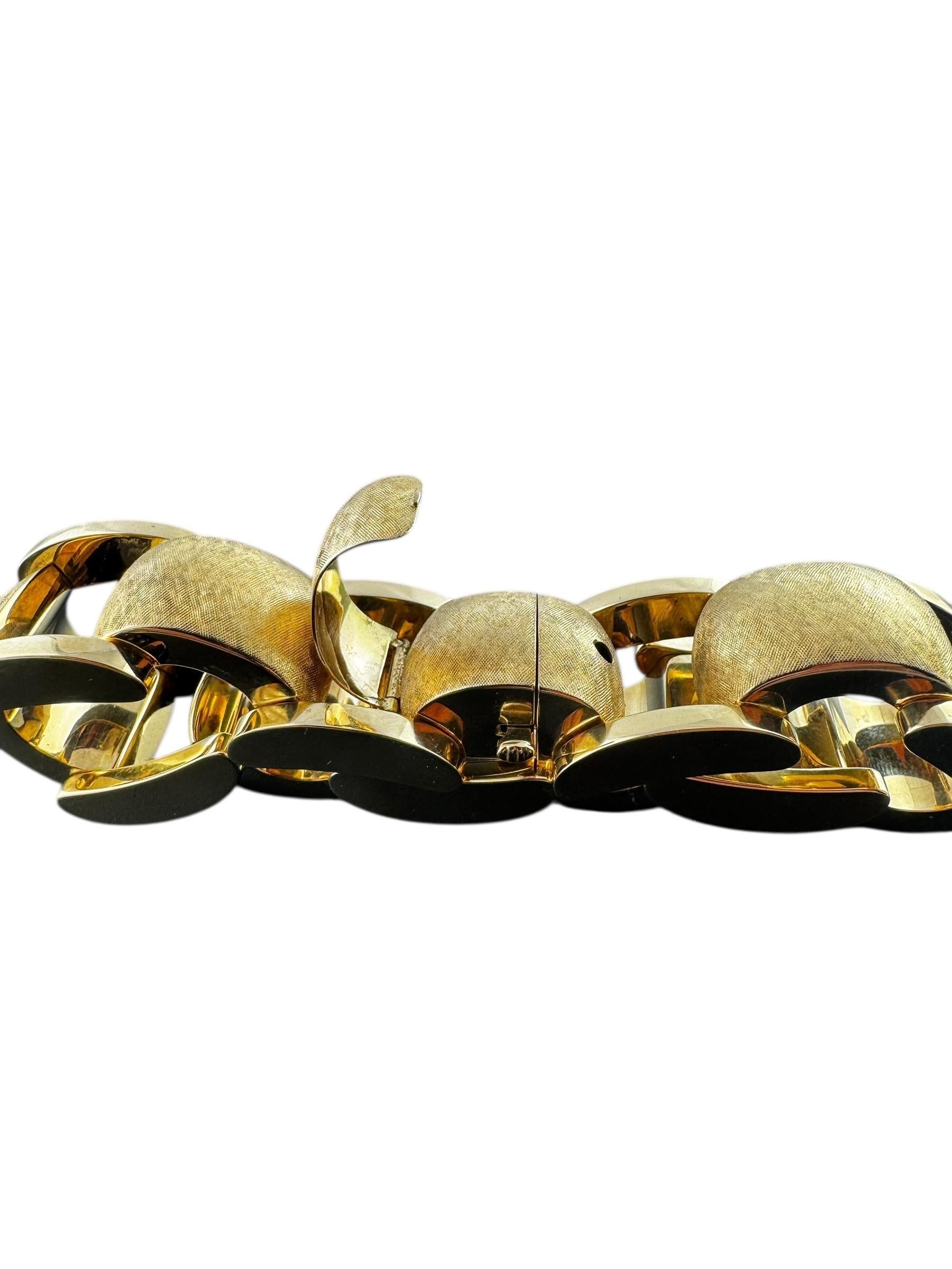 Contemporain Vintage Tiffany & Co. Bracelet allemand à maillons épais en or jaune 14 carats #21619 en vente