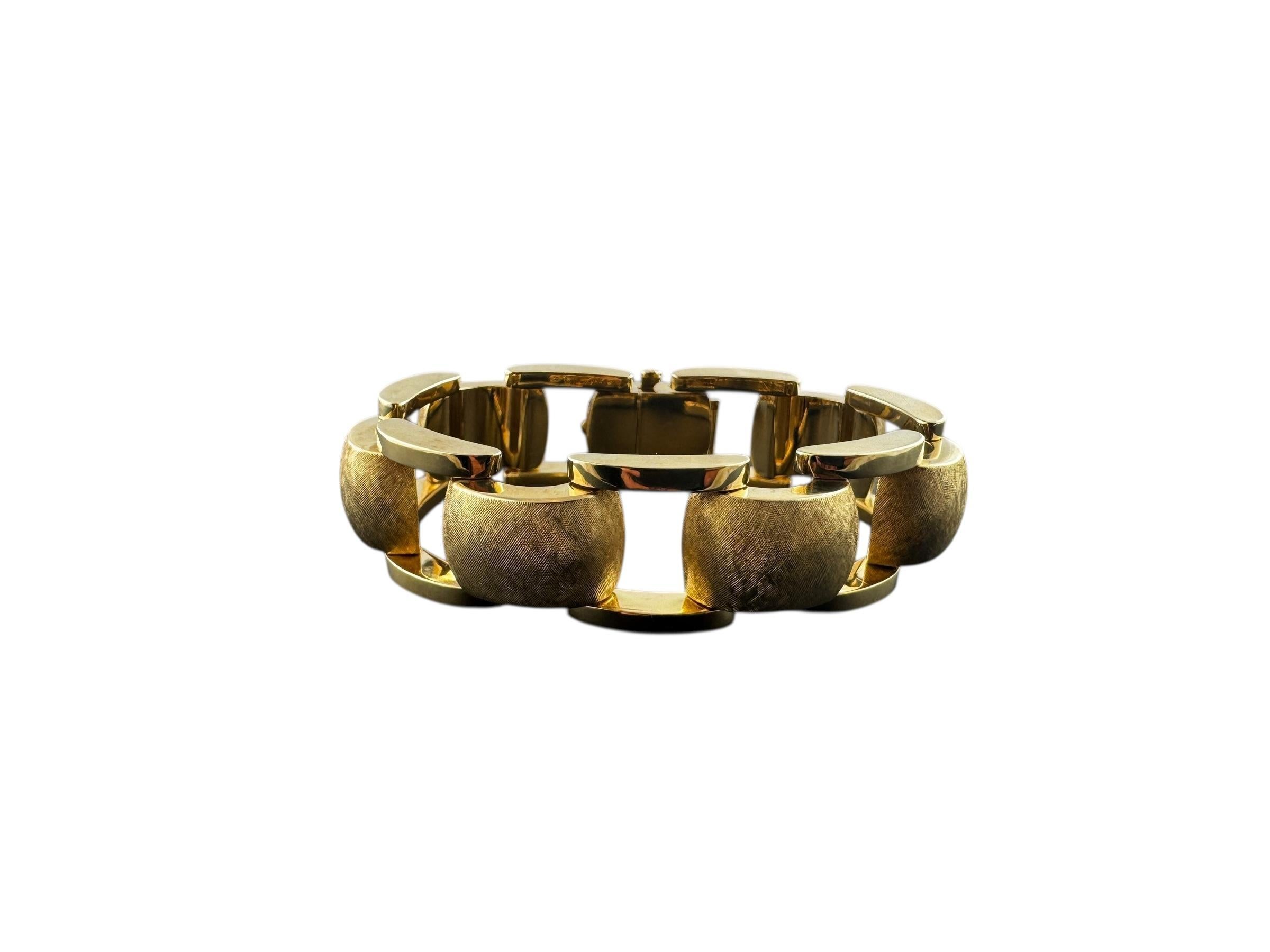 Vintage Tiffany & Co. Bracelet allemand à maillons épais en or jaune 14 carats #21619 Bon état - En vente à Washington Depot, CT