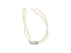 Vintage Tiffany & Co. GIA Certified Natural Saltwater Pearl Two Strand Necklace
