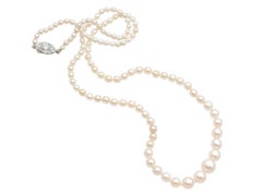 Vintage Tiffany & Co. GIA Pearl Diamond Necklace 16" Natural Pearls Platinum