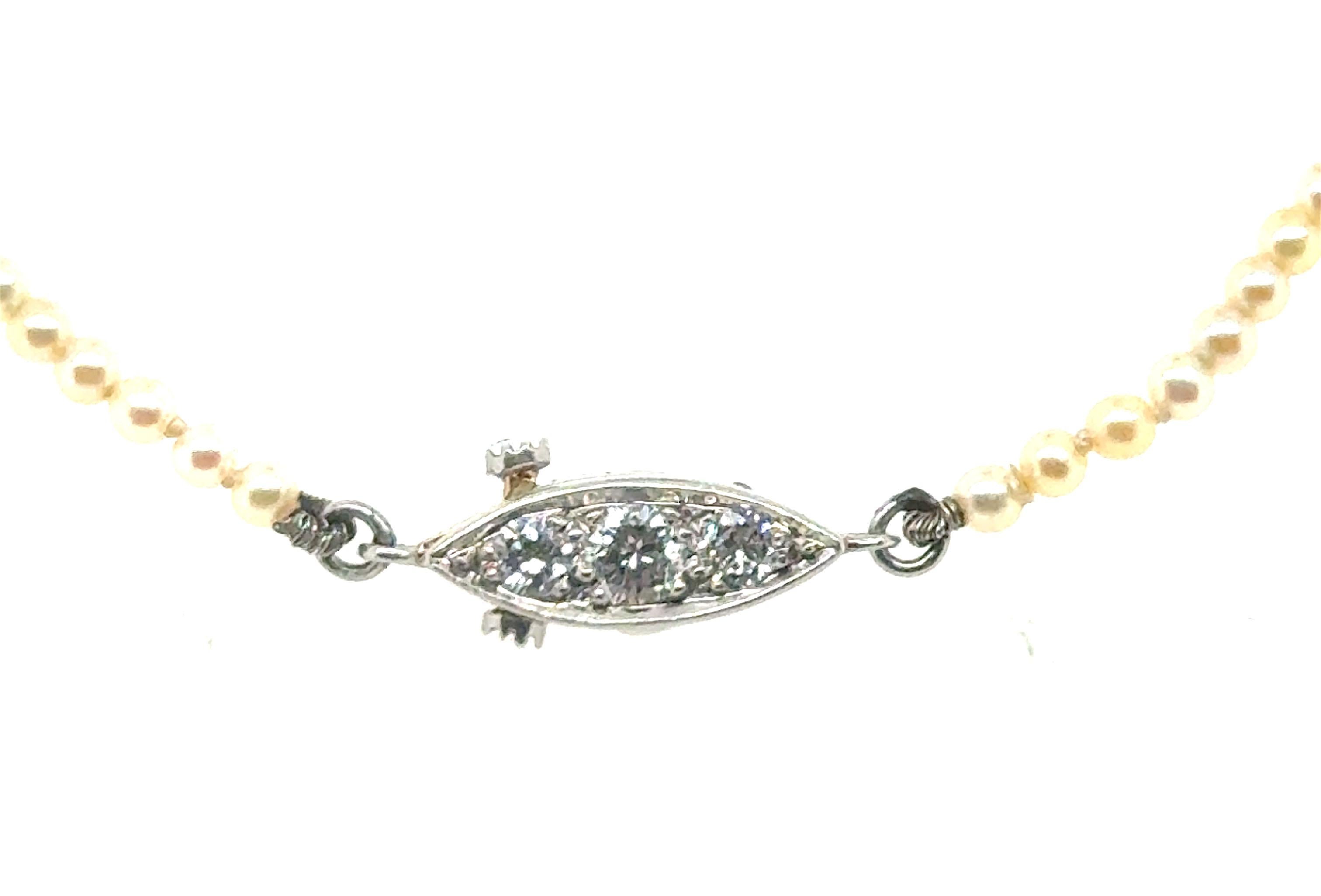 Tiffany & Co. d'epoca. GIA Collana di perle e diamanti da 16