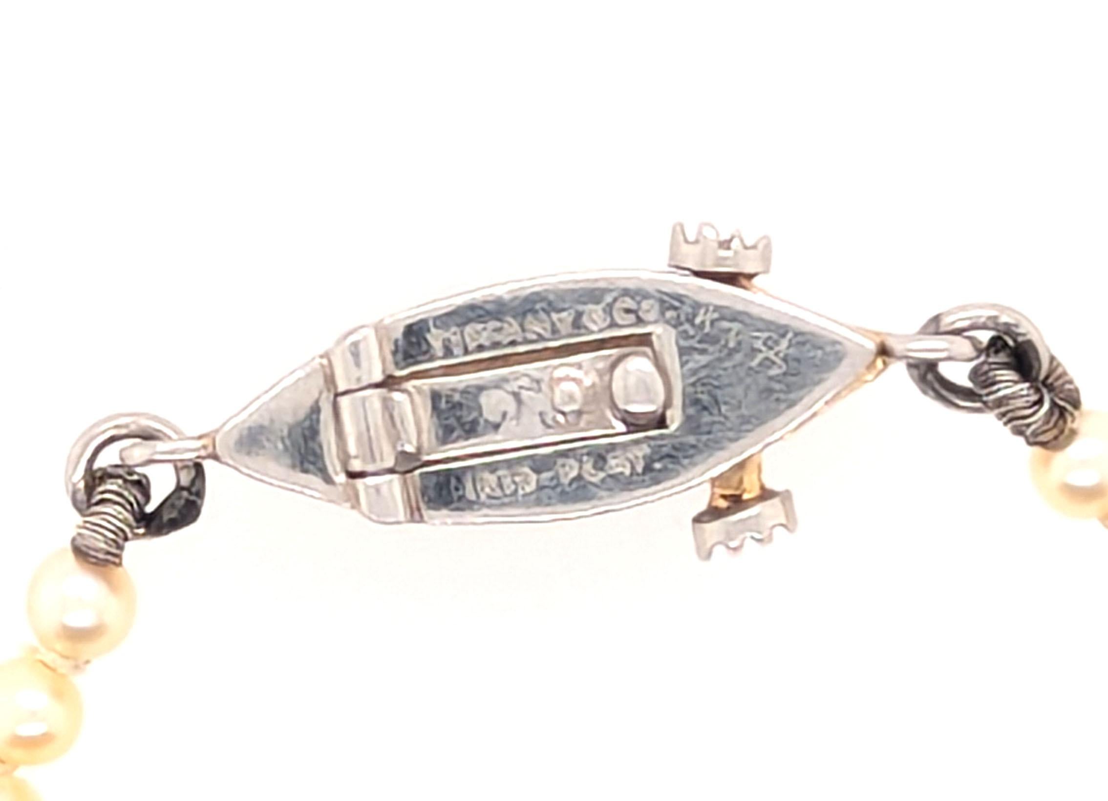 Tiffany & Co. d'epoca. GIA Collana di perle e diamanti da 16