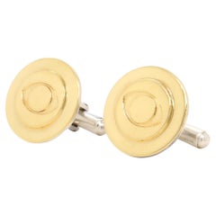 Tiffany & Co. d'epoca. Gemelli da polso con logo della CBS Broadcasting in argento dorato