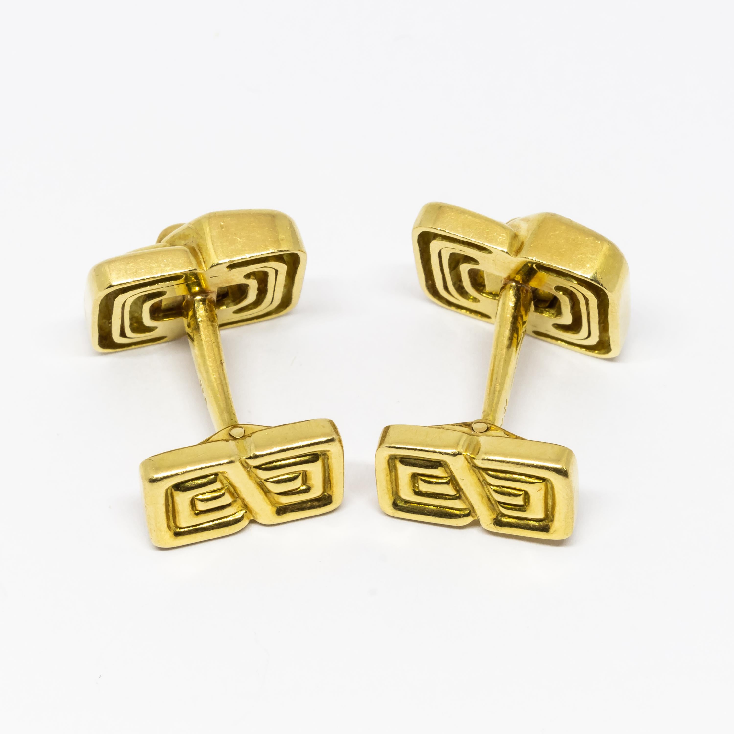 Retro Vintage Tiffany & Co. Gold and Ruby Cufflinks, Circa 1970 For Sale
