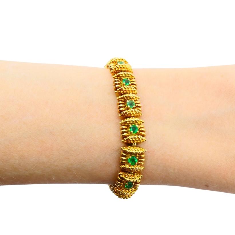 Weinlese Tiffany & Co. Goldarmband Smaragd im Angebot 2