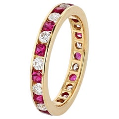Weinlese Tiffany & Co. Ewiges Band aus Gold, Diamant und Rubin