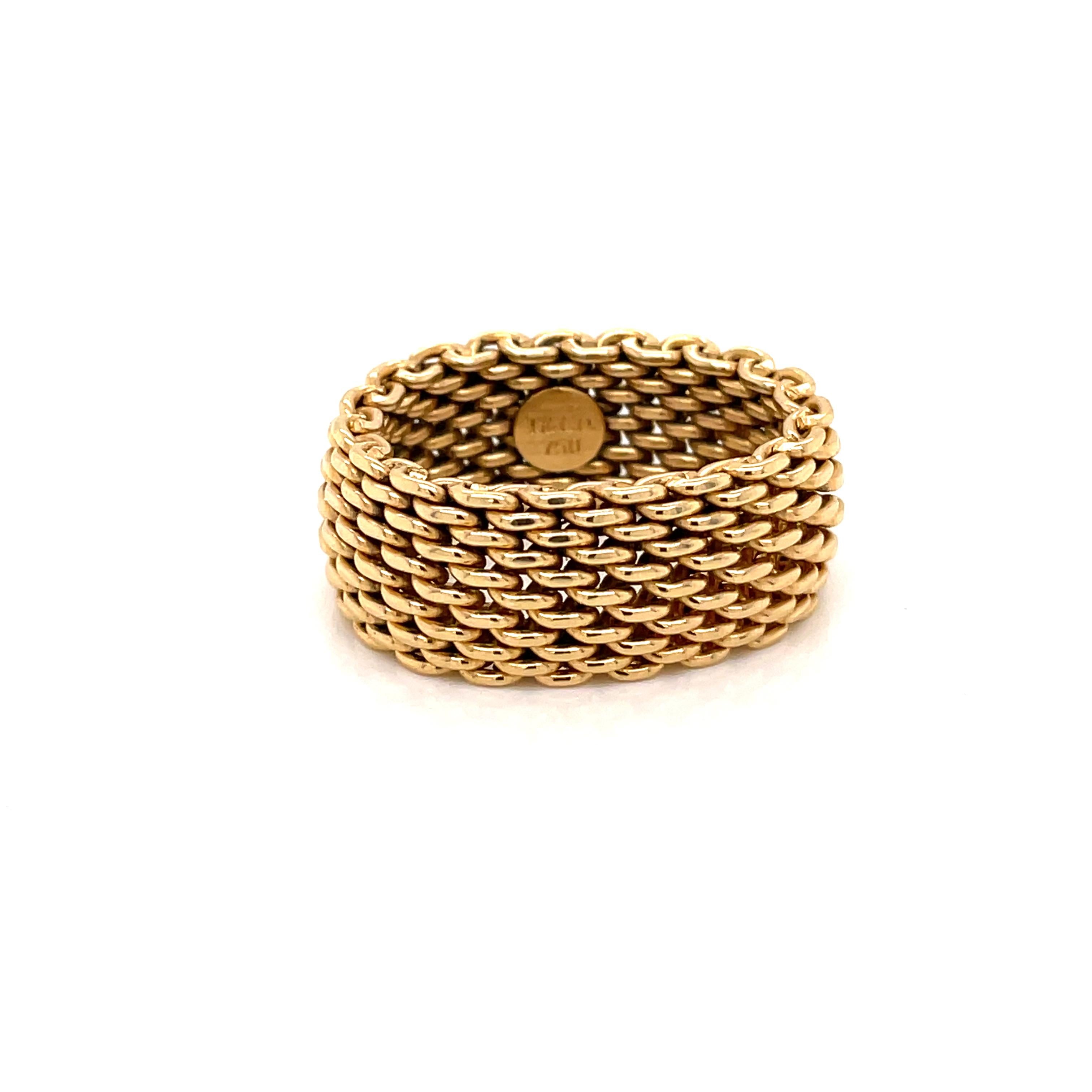 tiffany gold mesh ring