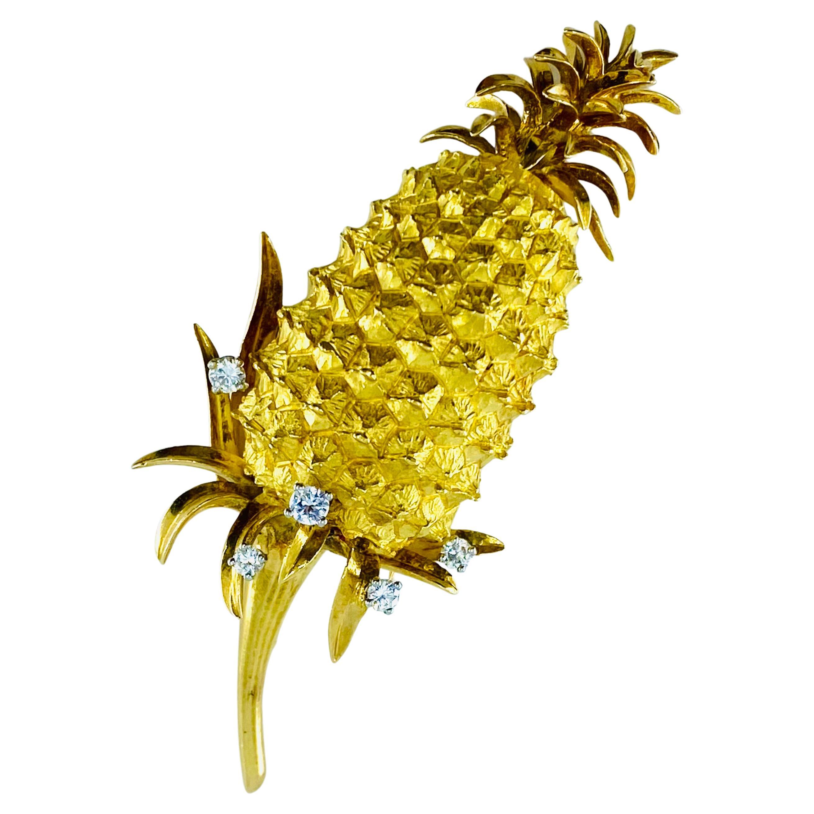 Tiffany & Co. Gold Vintage Pineapple Brooch