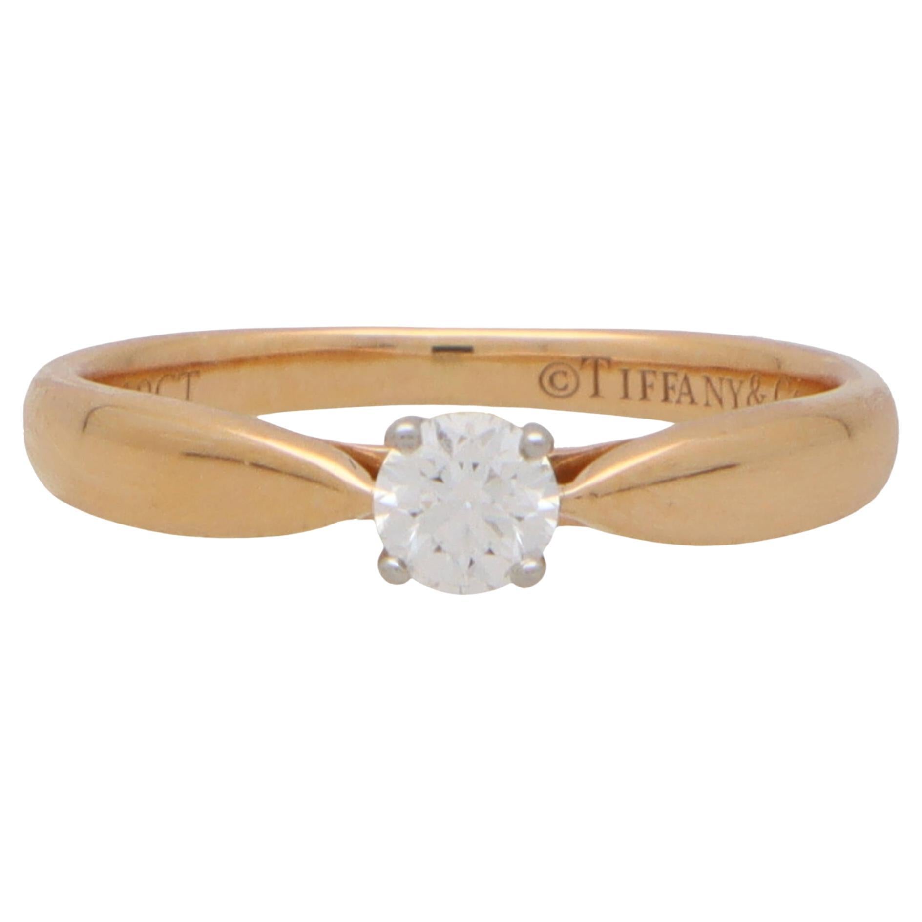 Vintage Tiffany & Co. Harmony Diamond Ring in Rose Gold and Platinum
