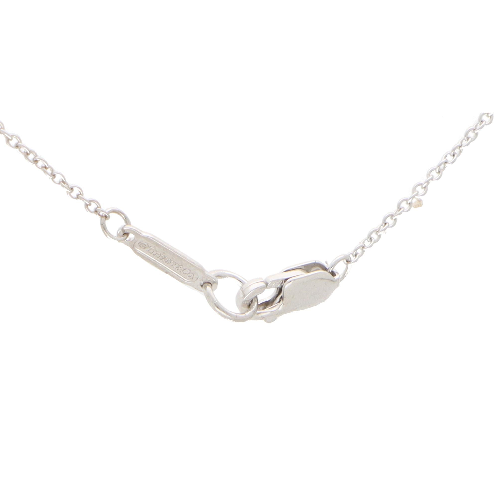 Women's or Men's Vintage Tiffany & Co. Heart Drop Necklace Set in 18k Yellow and White Gold