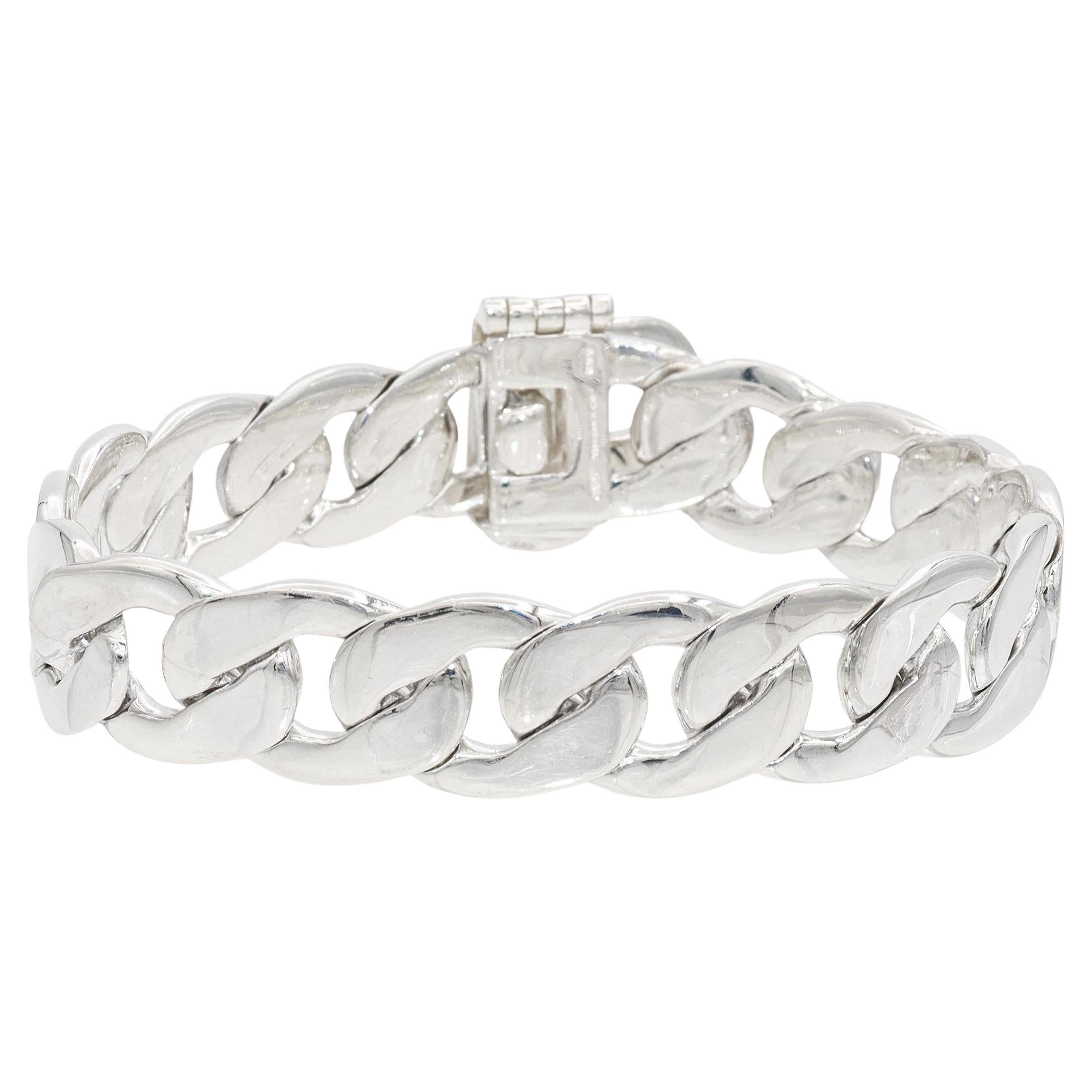 Vintage Tiffany 
Co. Heavy Sterling Silver Classic Curb Link Bracelet en vente