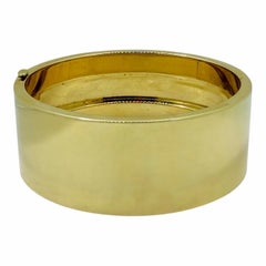 Vintage Tiffany & Co. Pulsera tipo brazalete con bisagra, de oro pulido brillante, forma ovalada, 2,5 cm de ancho