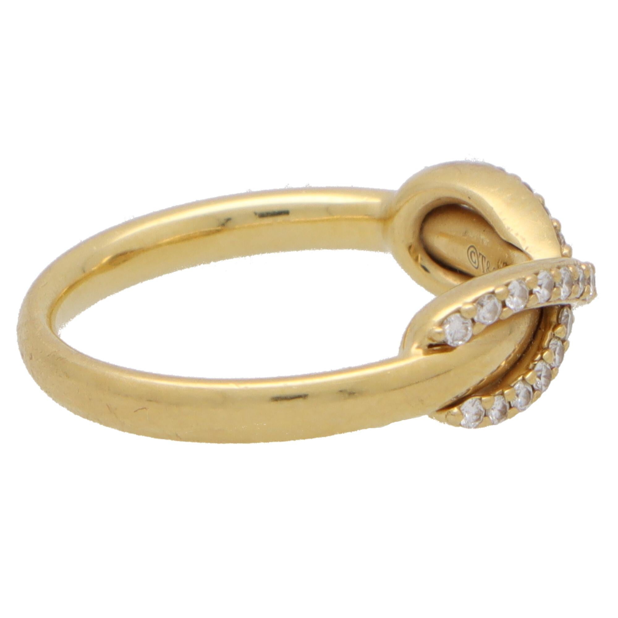 Modern Vintage Tiffany & Co. Infinity Diamond Ring Set in 18k Yellow Gold