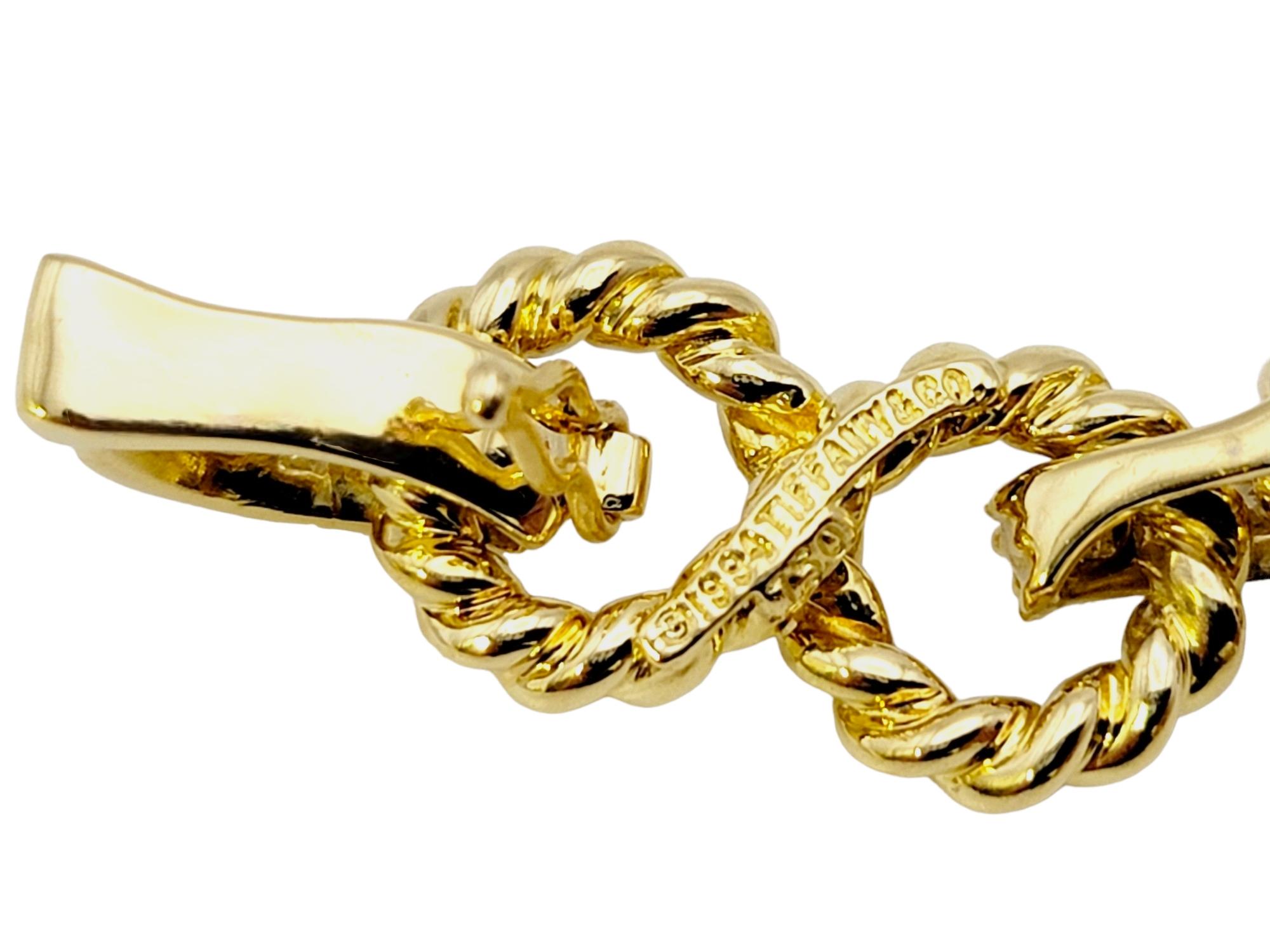 Vintage Tiffany & Co. Infinity Link Bracelet with Diamonds 18 Karat Yellow Gold 2