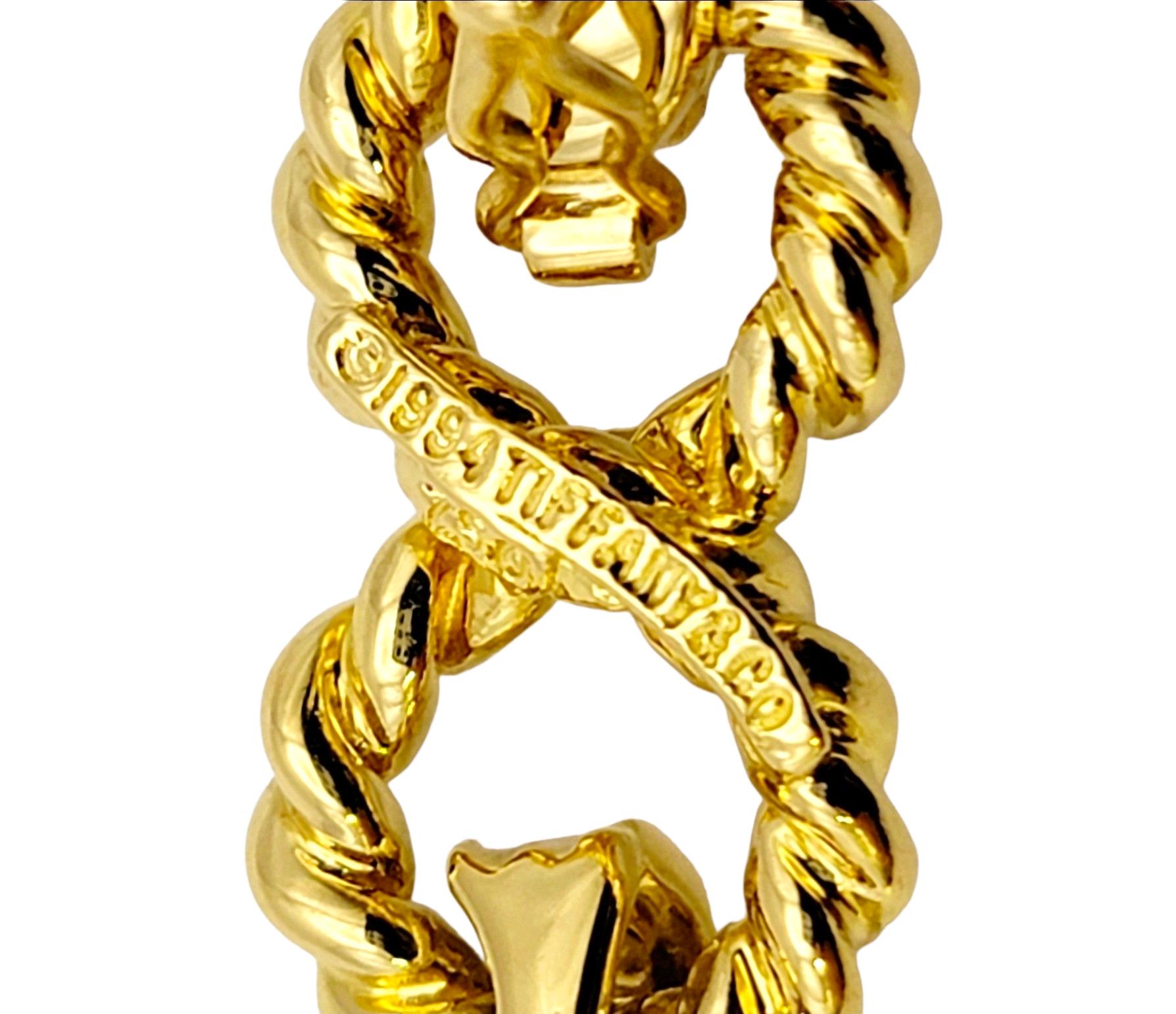 Vintage Tiffany & Co. Infinity Link Bracelet with Diamonds 18 Karat Yellow Gold 3