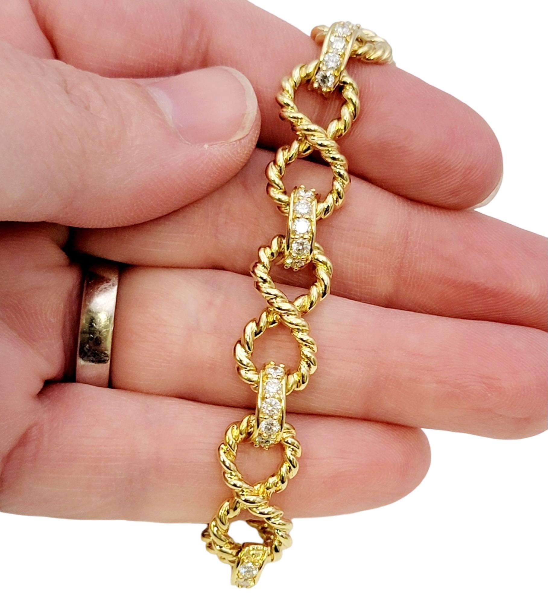Vintage Tiffany & Co. Infinity Link Bracelet with Diamonds 18 Karat Yellow Gold 4