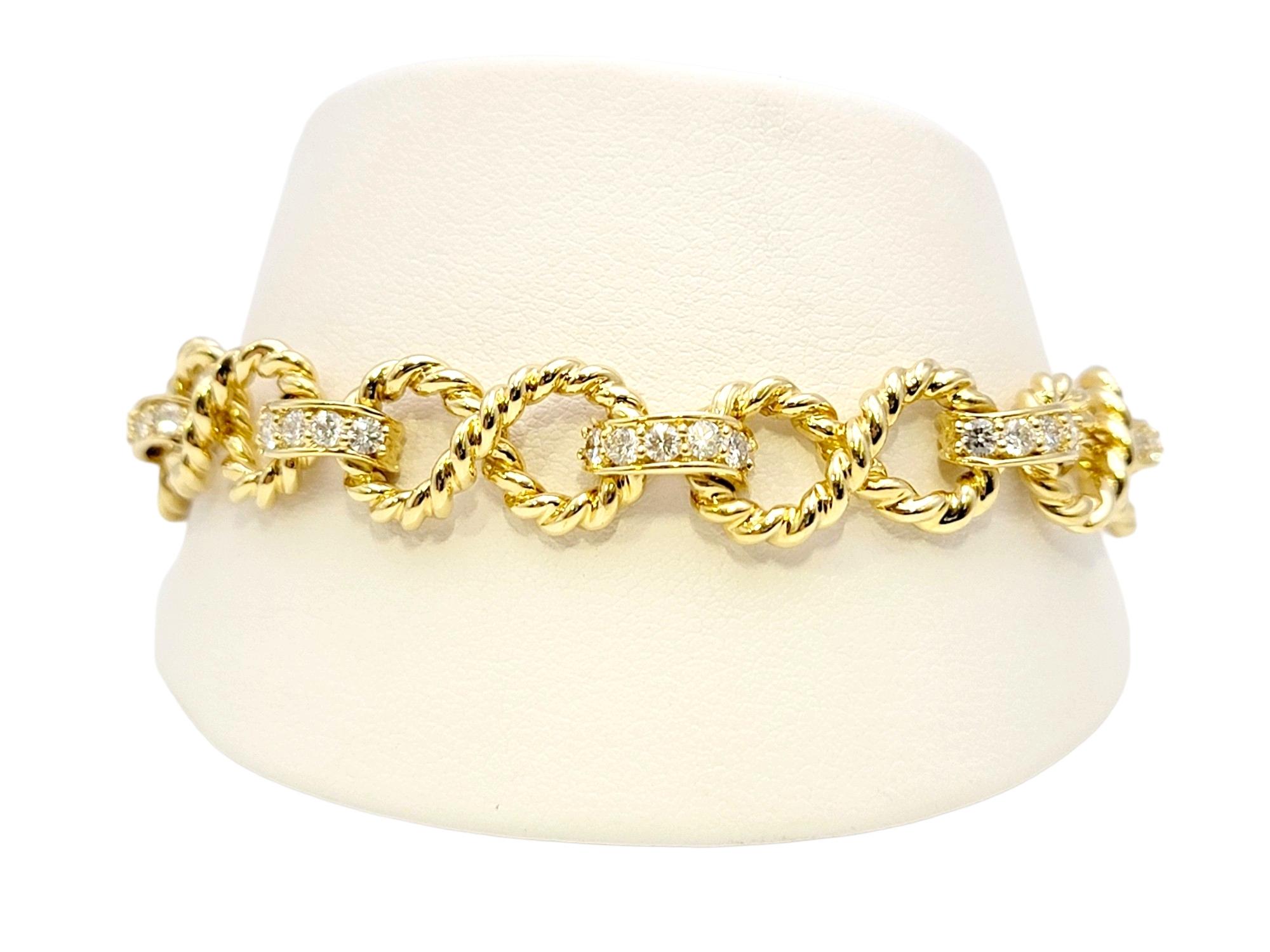 Vintage Tiffany & Co. Infinity Link Bracelet with Diamonds 18 Karat Yellow Gold 5