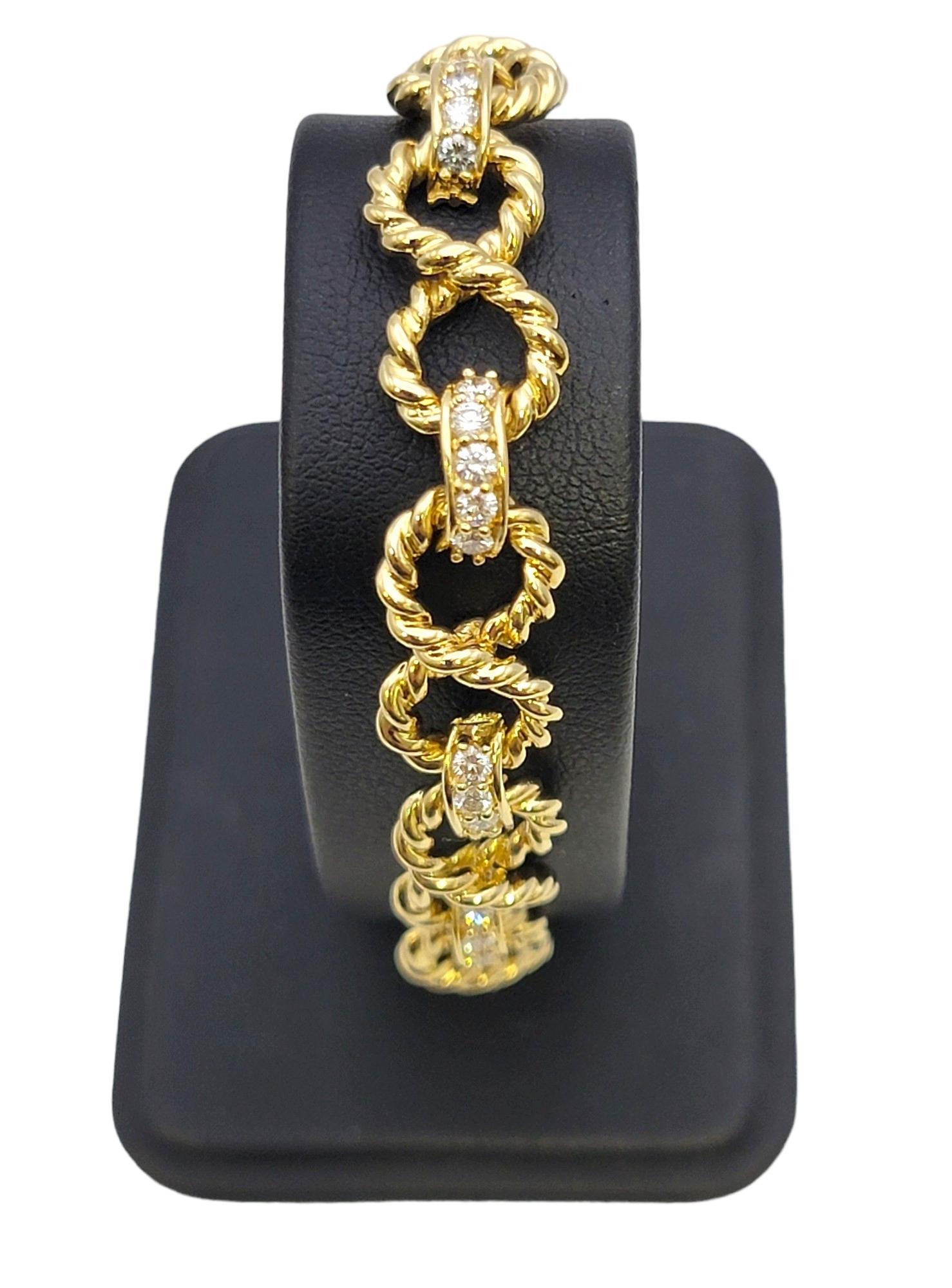 Vintage Tiffany & Co. Infinity Link Bracelet with Diamonds 18 Karat Yellow Gold 6