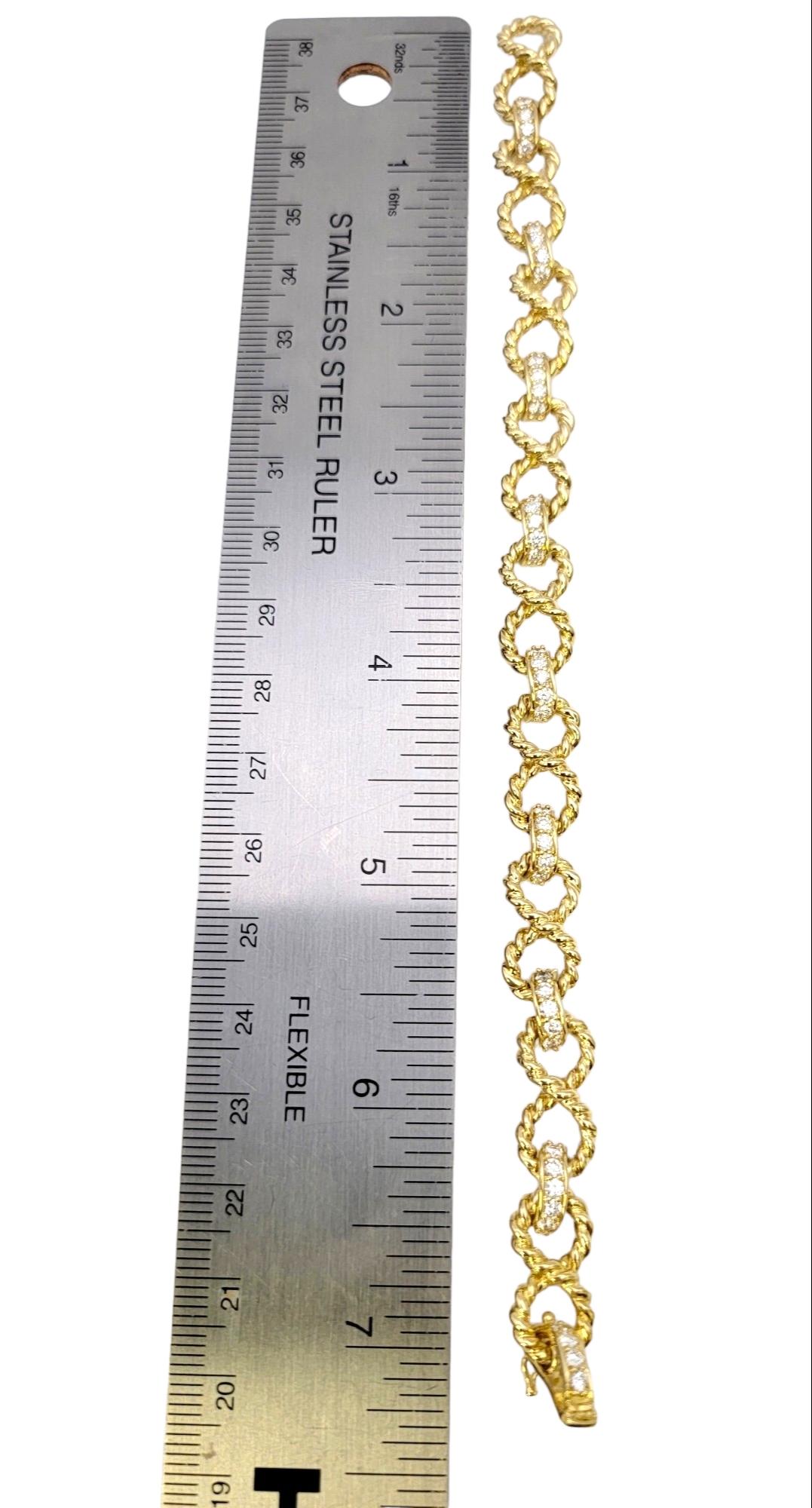 Vintage Tiffany & Co. Infinity Link Bracelet with Diamonds 18 Karat Yellow Gold 9