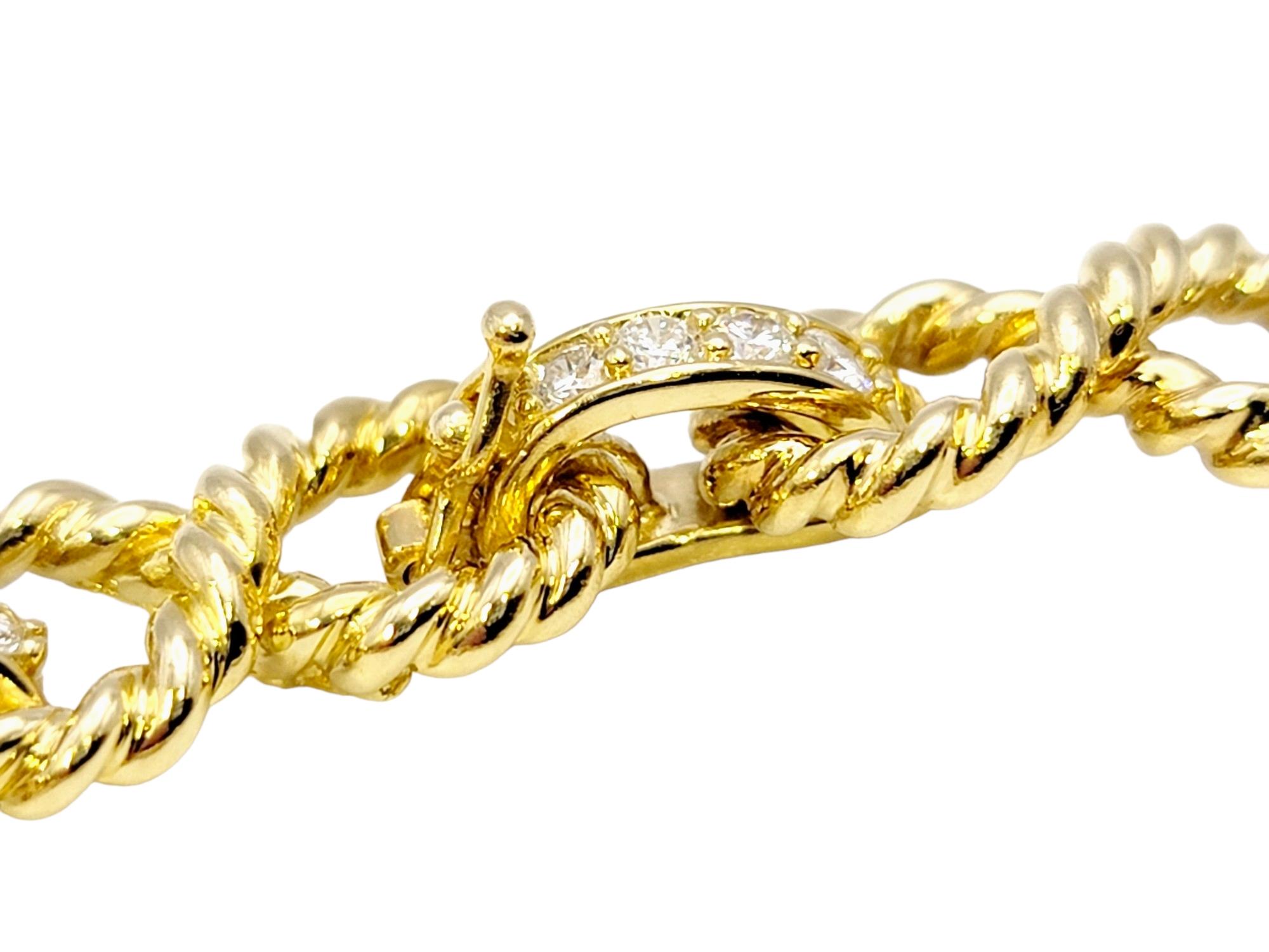 Women's Vintage Tiffany & Co. Infinity Link Bracelet with Diamonds 18 Karat Yellow Gold
