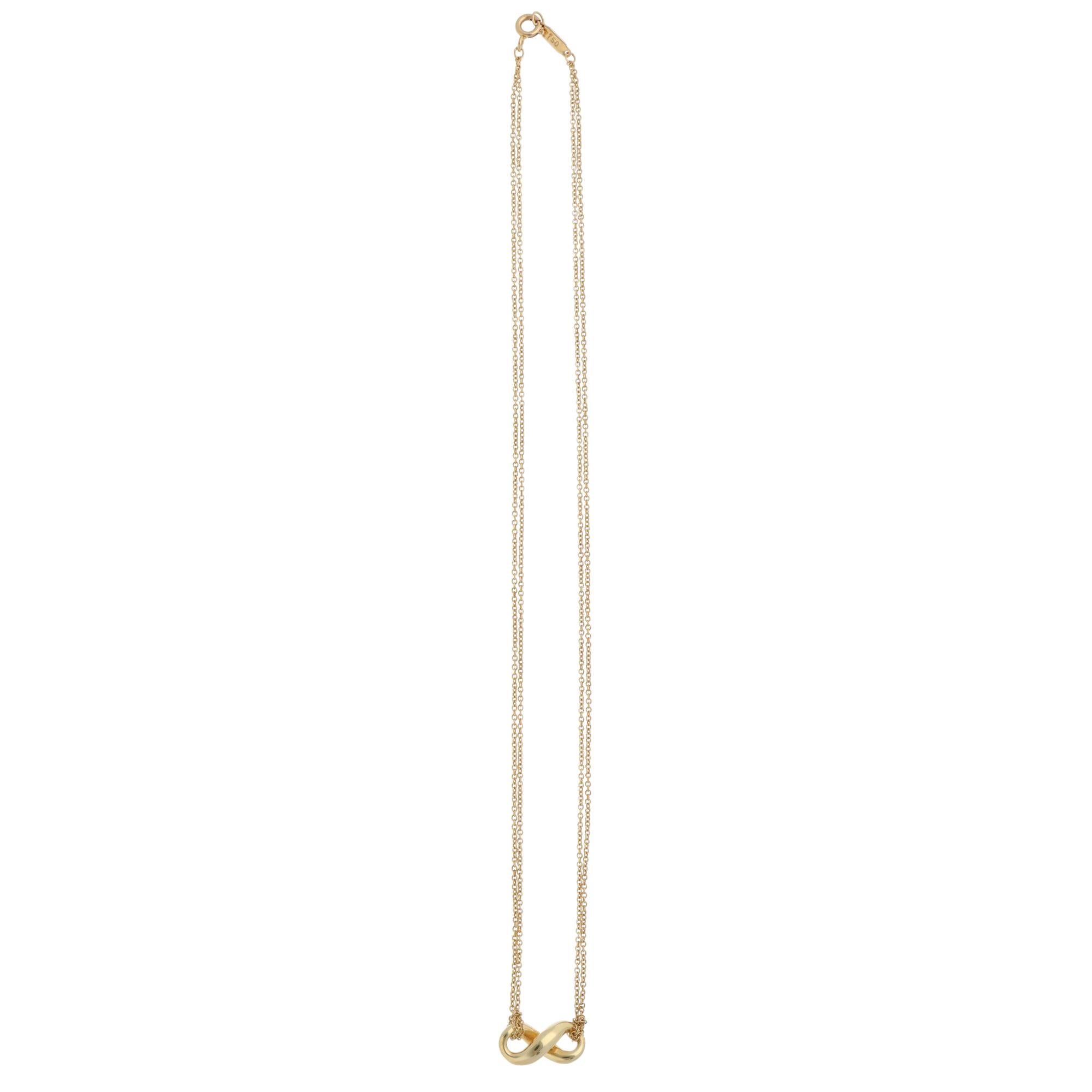 Modern Vintage Tiffany & Co. Infinity Necklace in Yellow Gold