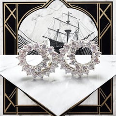 Vintage Tiffany & Co Irid Platinum Diamond Swirl Earrings