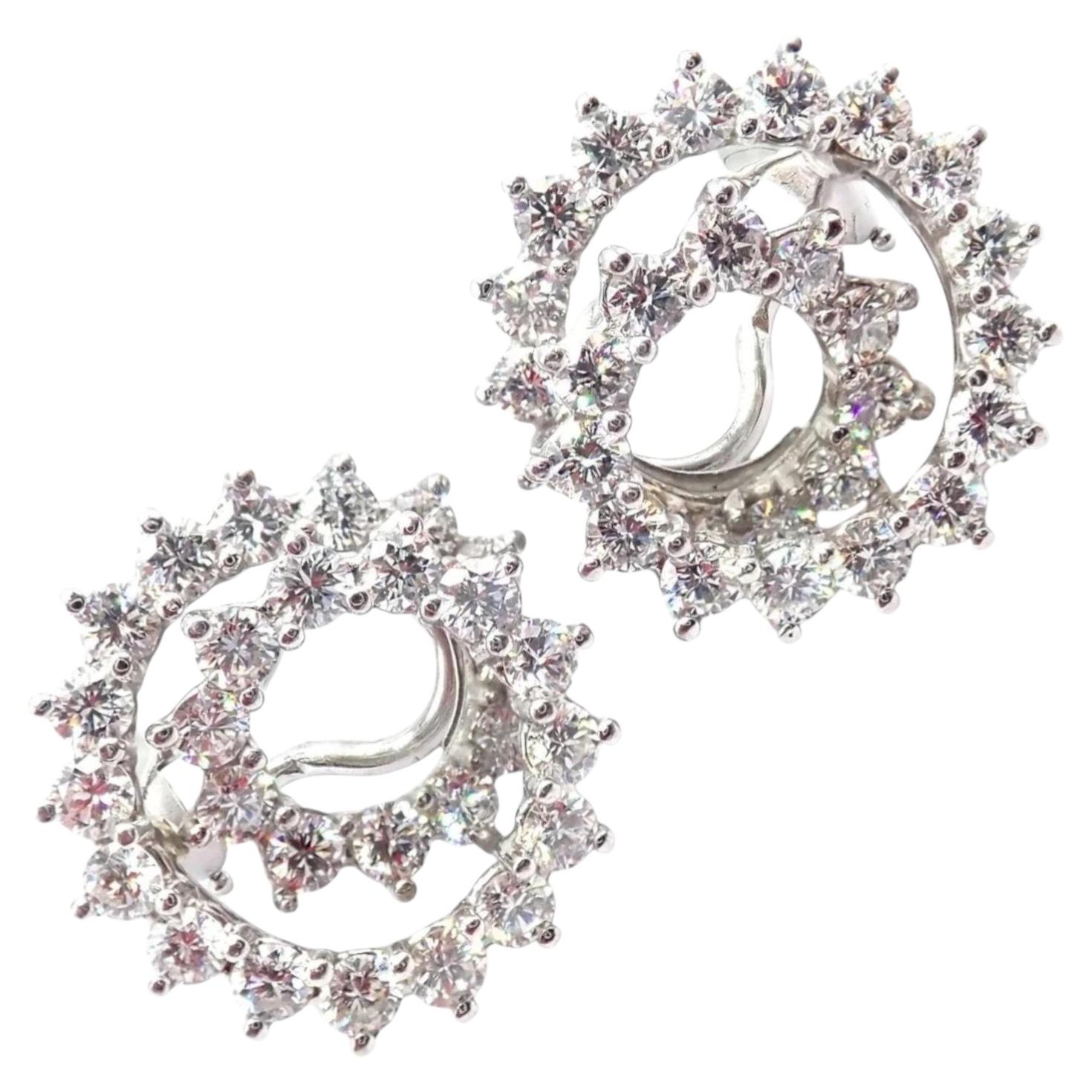 Vintage Tiffany & Co Irid Platinum Diamond Swirl Earrings