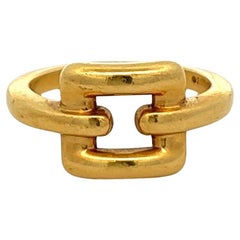 Vintage Tiffany & Co. Italian 18k Yellow Gold Biscayne Buckle Ring