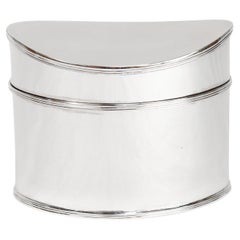 Vintage Tiffany & Co Italian Sterling Silver Navette Shaped Box or Tea Caddy