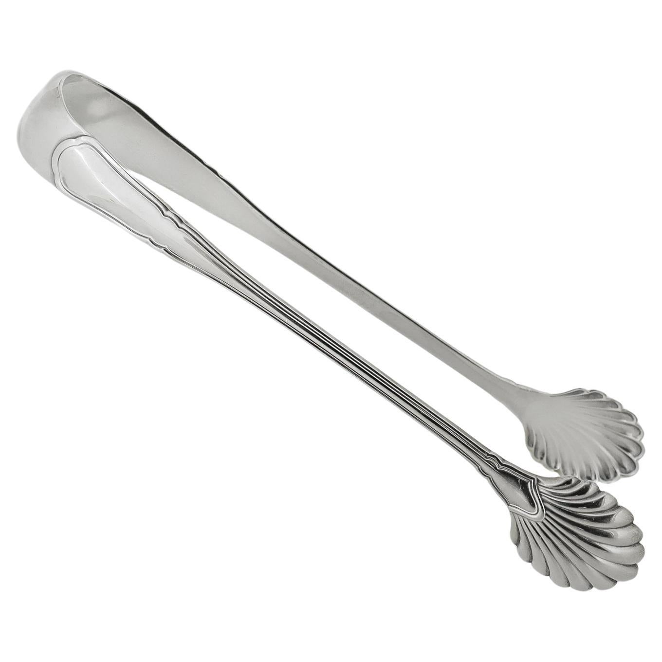Vintage Tiffany & Co. Italian Sterling Silver Shell Bowl Sugar or Ice Tongs
