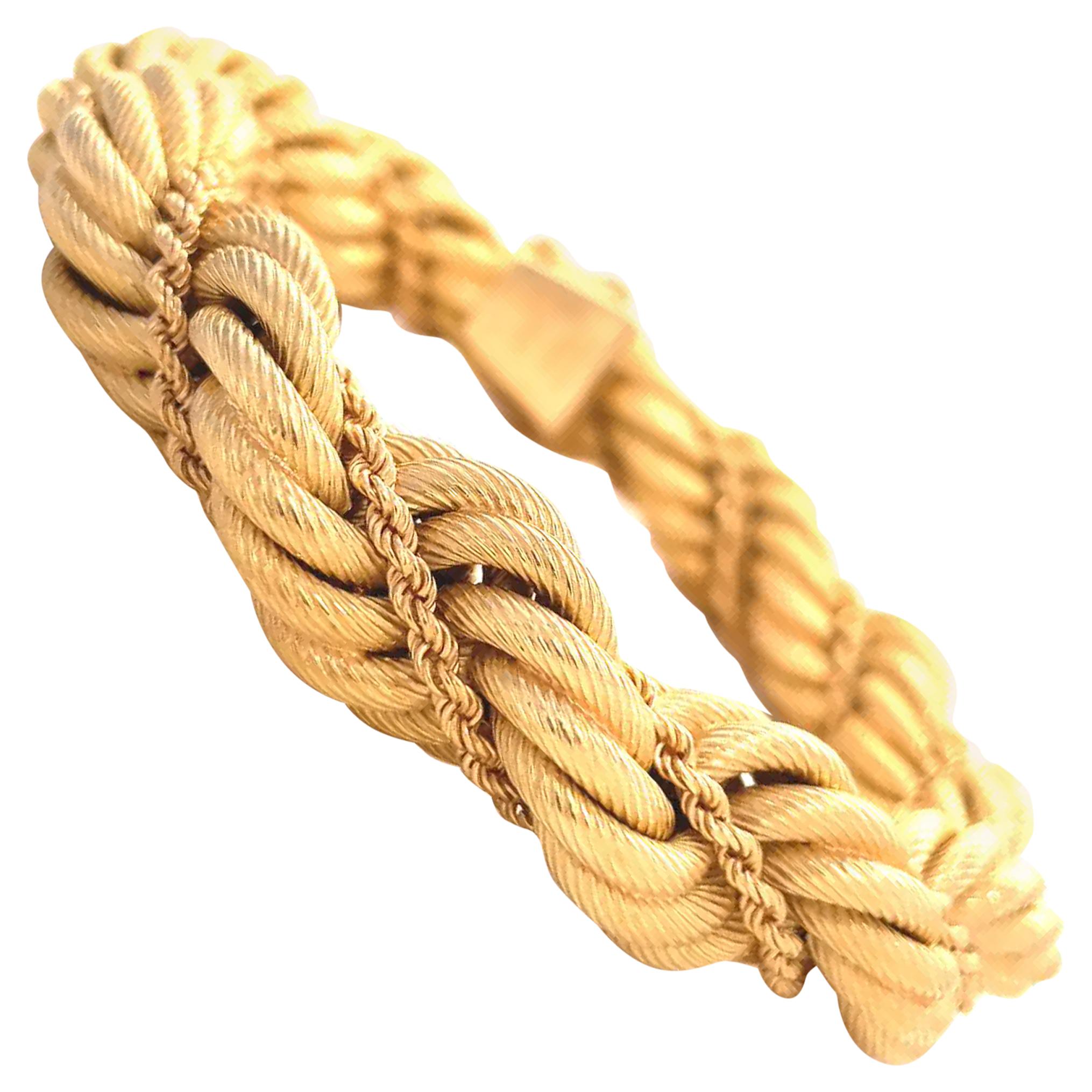 Vintage Tiffany & Co. Italy 18 Karat Gold Rope Bracelet