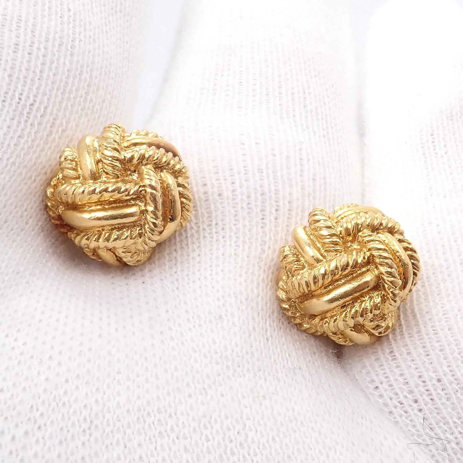 Vintage Tiffany & Co Jean Schlumberger Rope Knot Yellow Gold Cufflinks For Sale 3