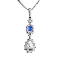 Vintage  Tiffany & Co. Kashmir Sapphire  Diamond Platinum Dangle Pendant