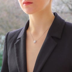 Vintage Tiffany & Co. ‘Lace Sunburst’ Diamond Pendant Necklace Set in Platinum