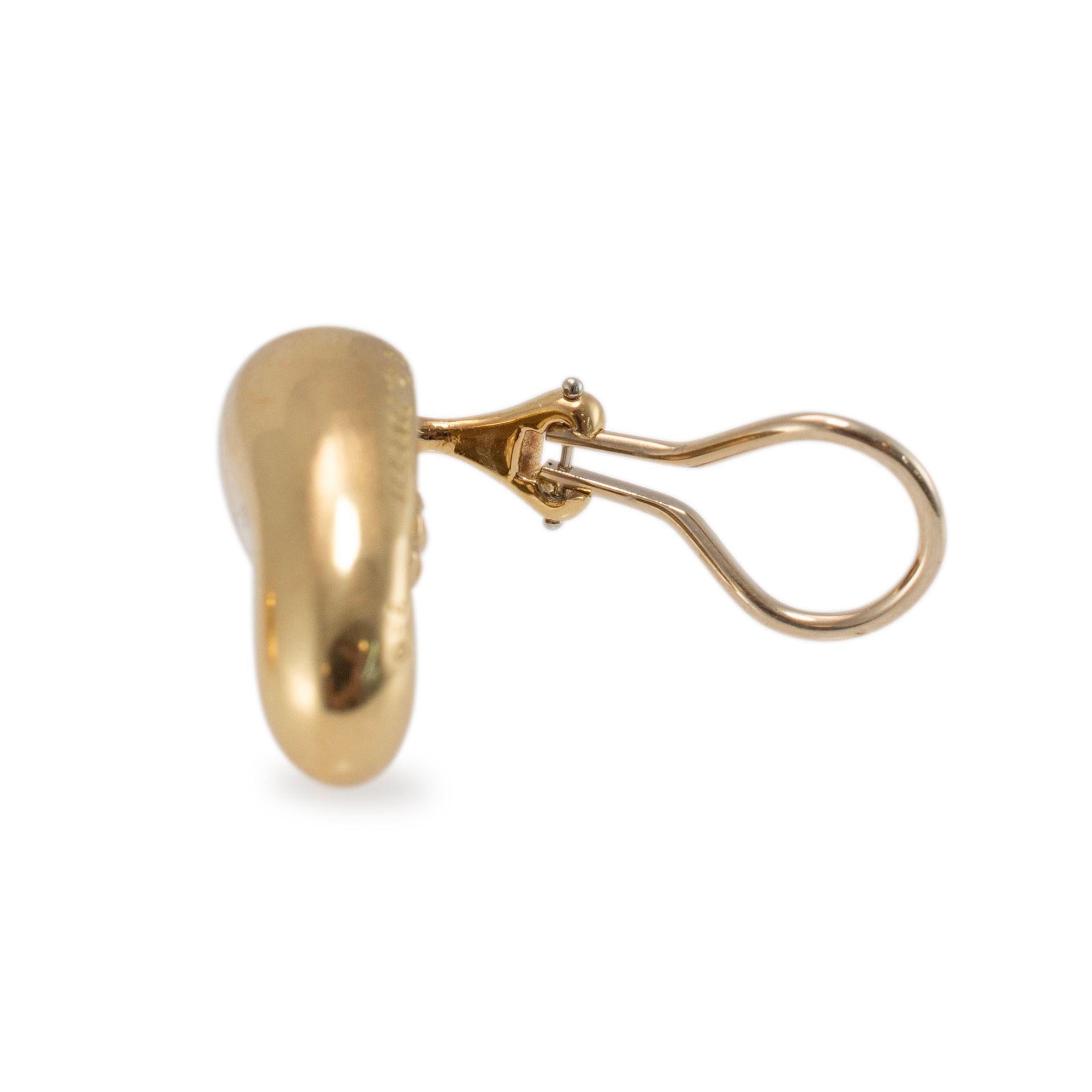 Tiffany & Co. d'epoca. Orecchini a clip Elsa Peretti in oro giallo 18 carati da donna in vendita 1