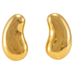 Weinlese Tiffany & Co. Damen 18 Karat Gelbgold Elsa Peretti Bohnen-Ohrclips
