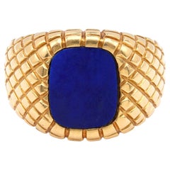 Vintage Tiffany & Co Lapis 18K Gelbgold Signet Ring
