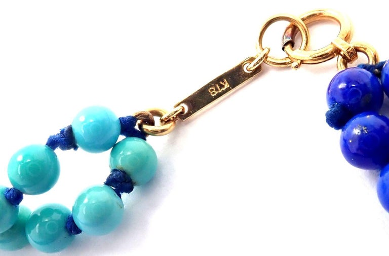Vintage Tiffany Co Lapis Lazuli and Turquoise Bead Necklace For Sale 1