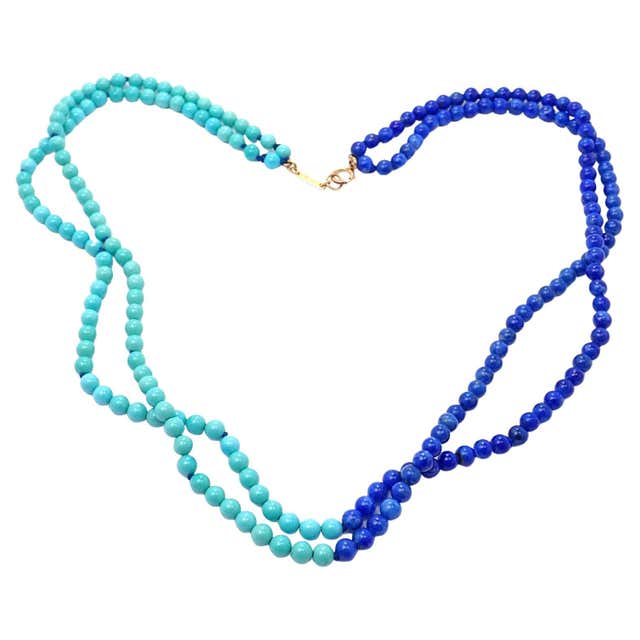 Tiffany and Co. Mother-of-Pearl Lapis Gold Necklace For Sale at 1stDibs ...