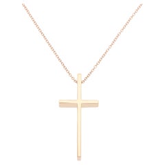 Vintage Tiffany & Co. Large Cross Necklace in Rose Gold