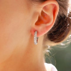Vintage Tiffany & Co. Large Etoile Diamond Hoop Earrings in Platinum