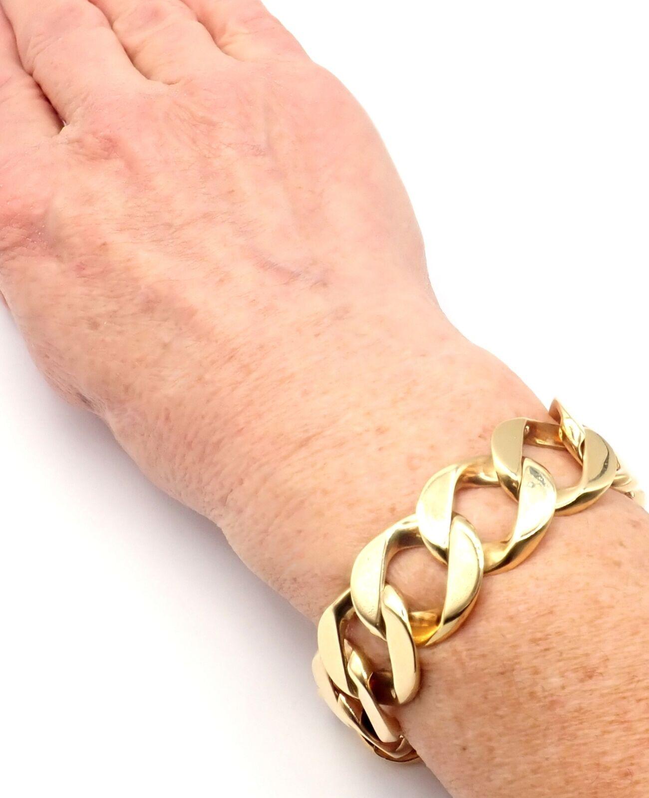 Vintage Tiffany & Co. Large Heavy Curb Link Yellow Gold Bracelet 5