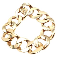Vintage Tiffany & Co. Large Heavy Curb Link Yellow Gold Bracelet