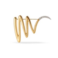 Vintage Tiffany & Co. Large Paloma Picasso 18K Gold Platinum Diamond PIN Brooch