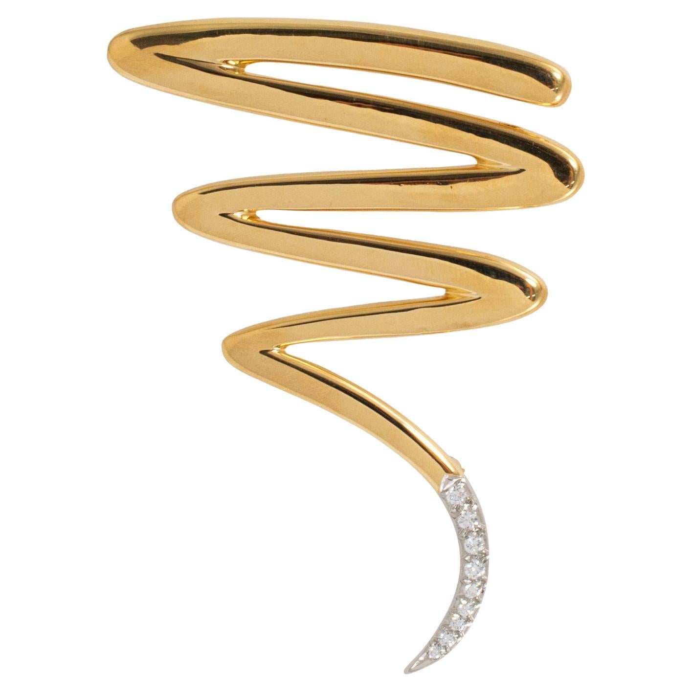 Vintage Tiffany
Co. Grande broche en or 18K platine diamant de Paloma Picasso