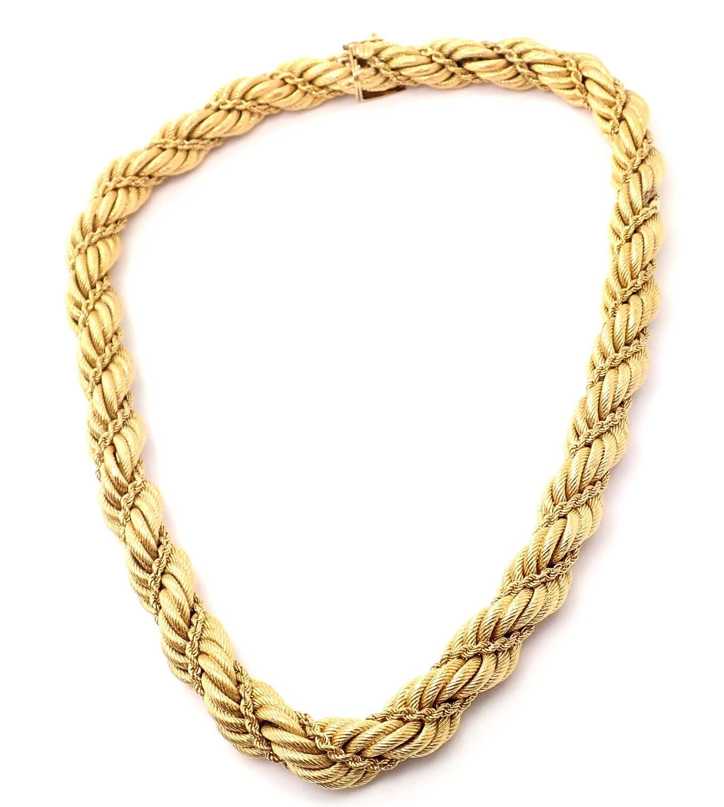 18k Yellow Gold Vintage Twisted Double Rope Chain Necklace by Tiffany Co.
Details: 
Length: 16.25