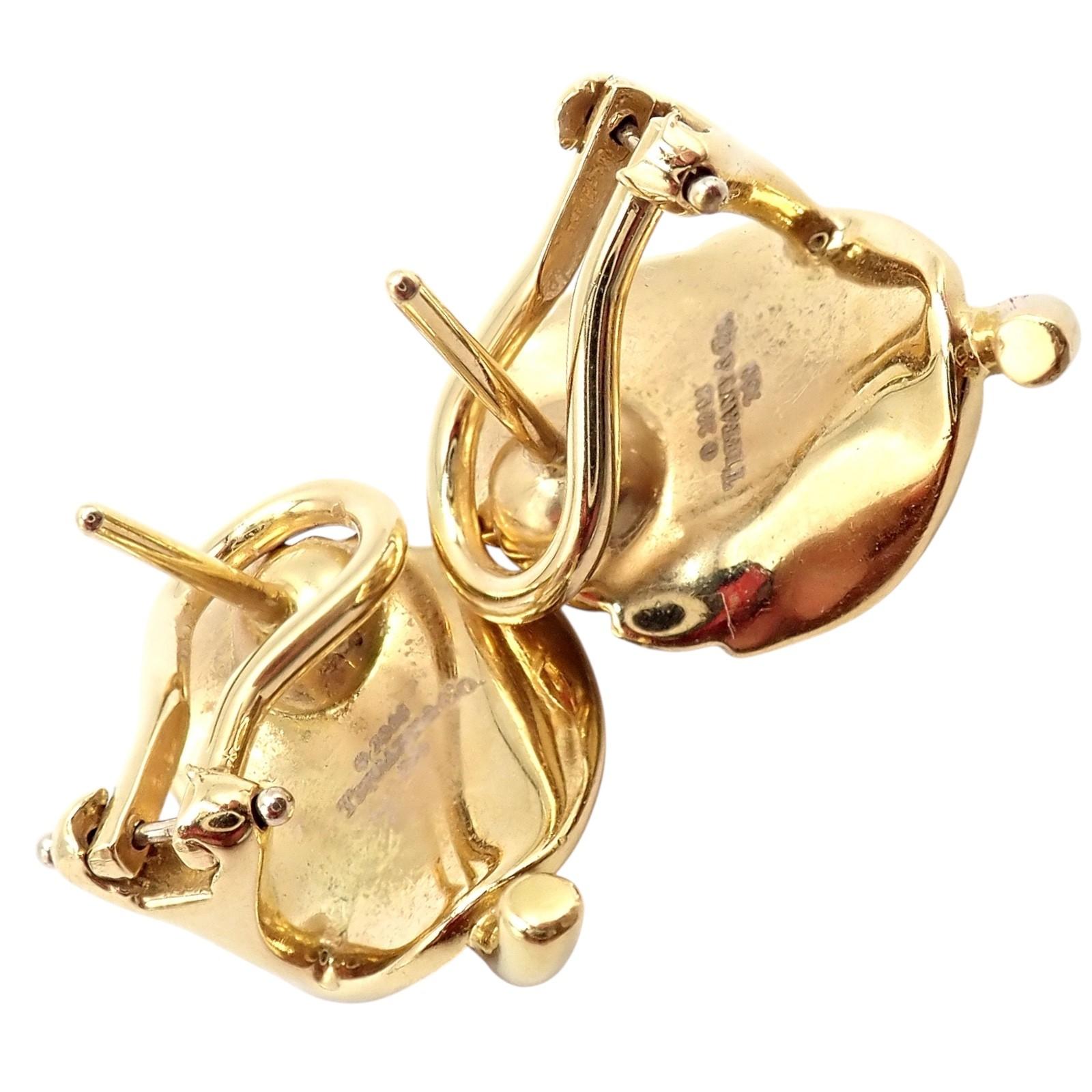 Vintage Tiffany & Co. Gelbgold-Ohrringe mit Blättern im Angebot 1