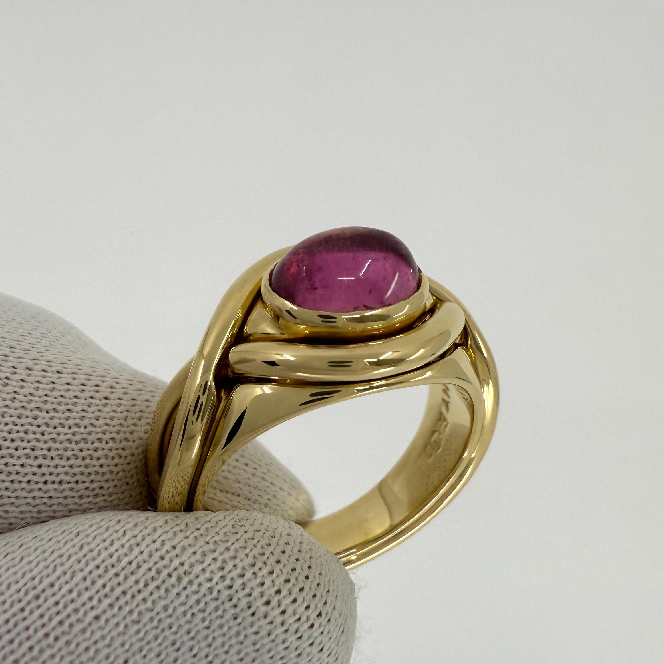 Women's Vintage Tiffany & Co. Light Pink Tourmaline Oval 18k Yellow Gold Band Dome Ring For Sale